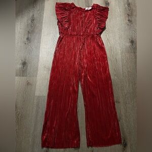 Chic Red Metallic Jumpsuit